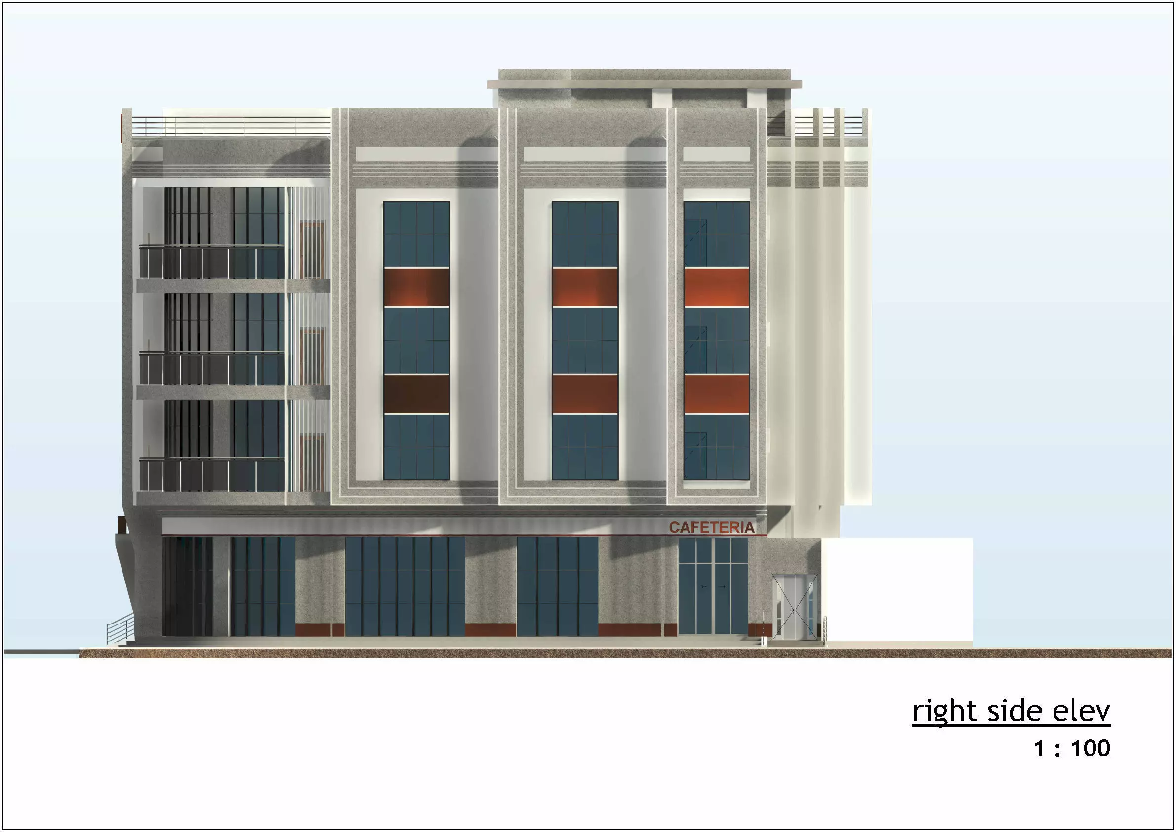 Modern 4 Story Hotel Building I Revit-FBX-DWG-HQuality Renders I 3D model_8