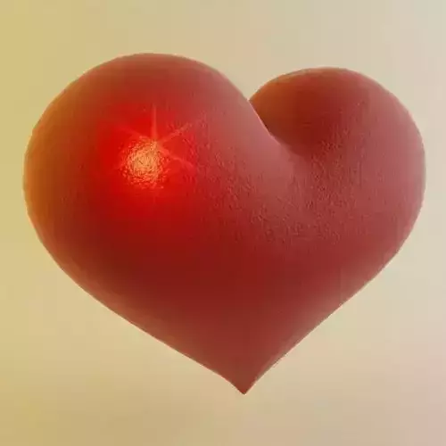 Heart 3D Model with light shining 3D model