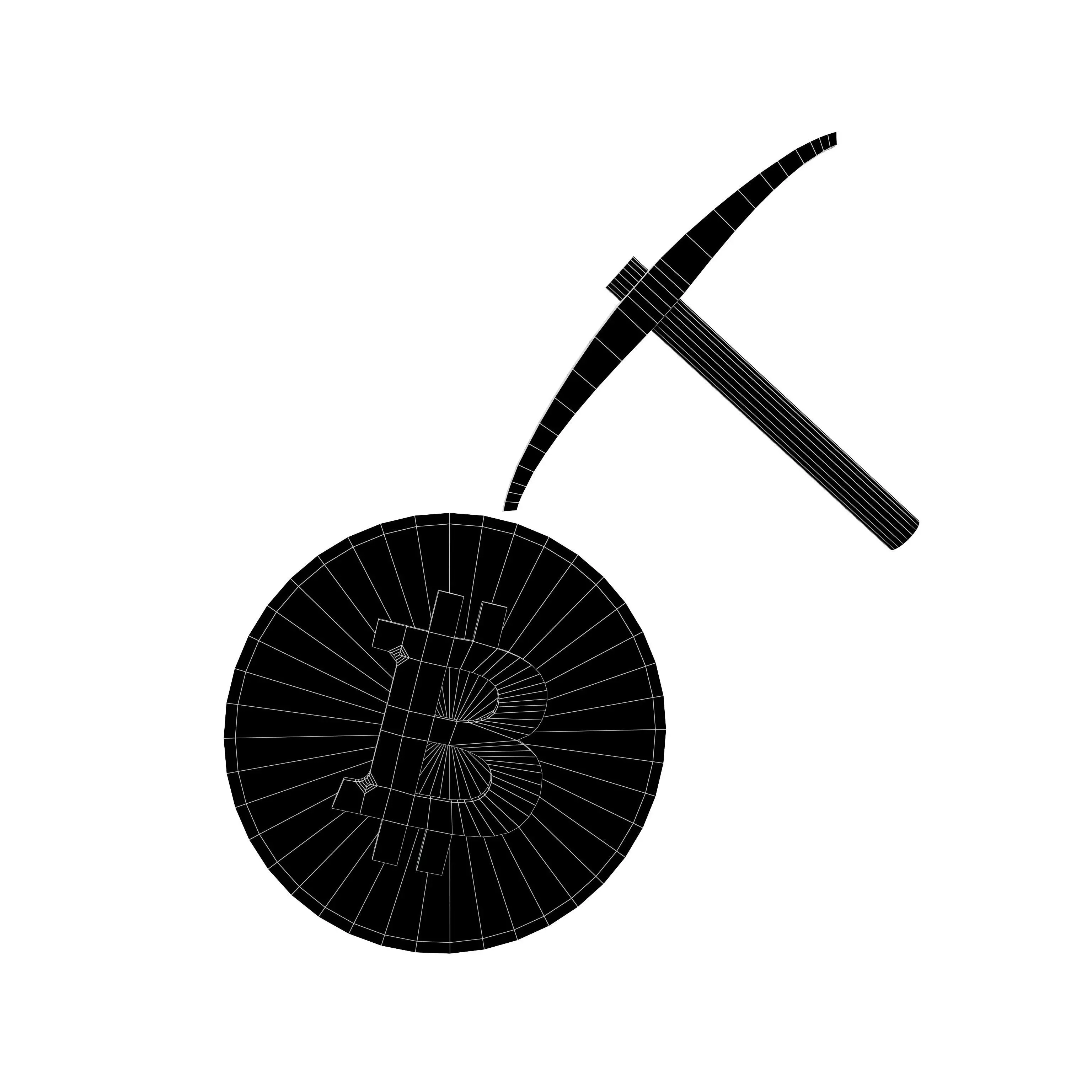 Mining Crypto Icon v1 002 Low-poly 3D model_4