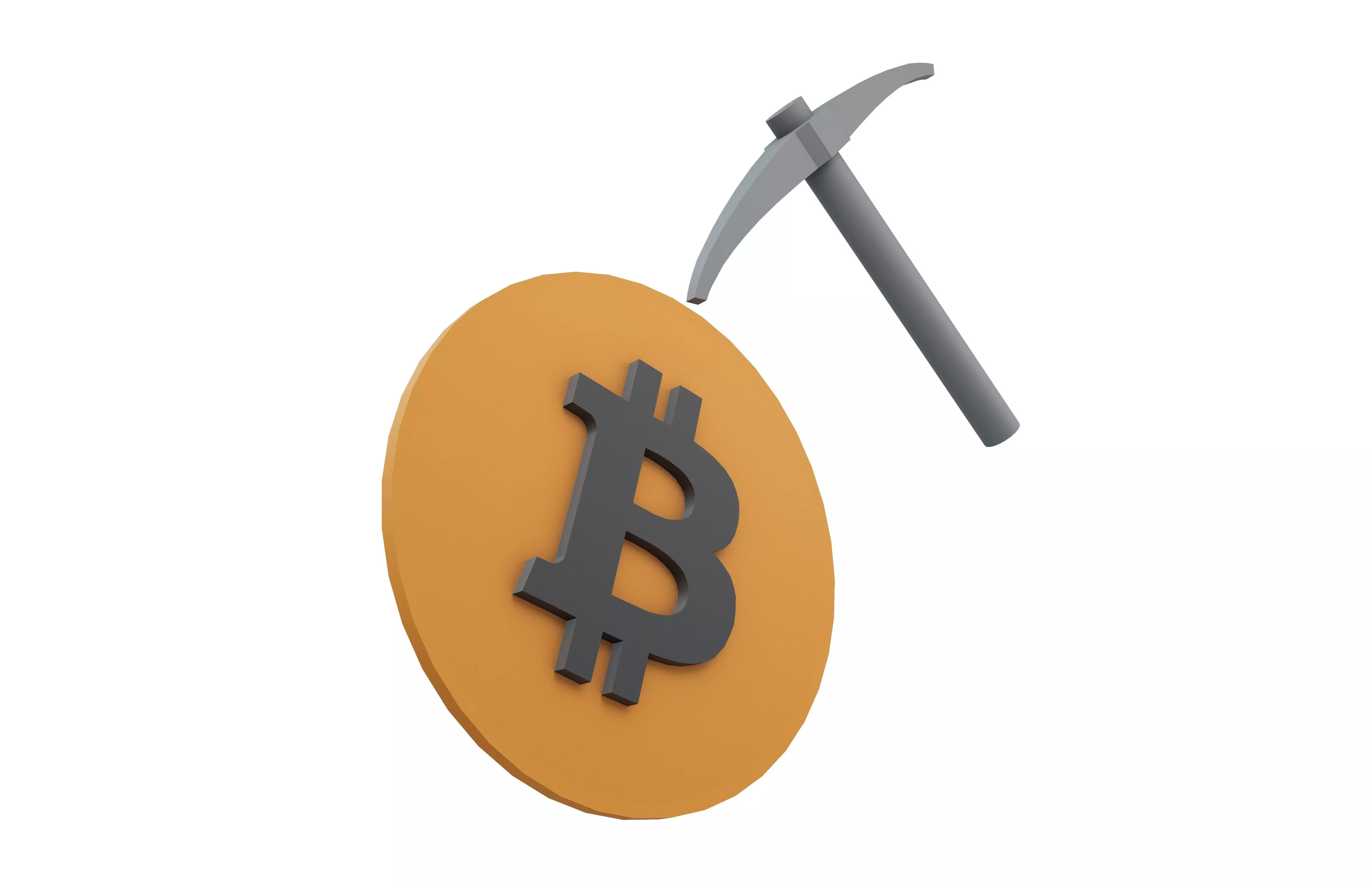 Mining Crypto Icon v1 002 Low-poly 3D model_2