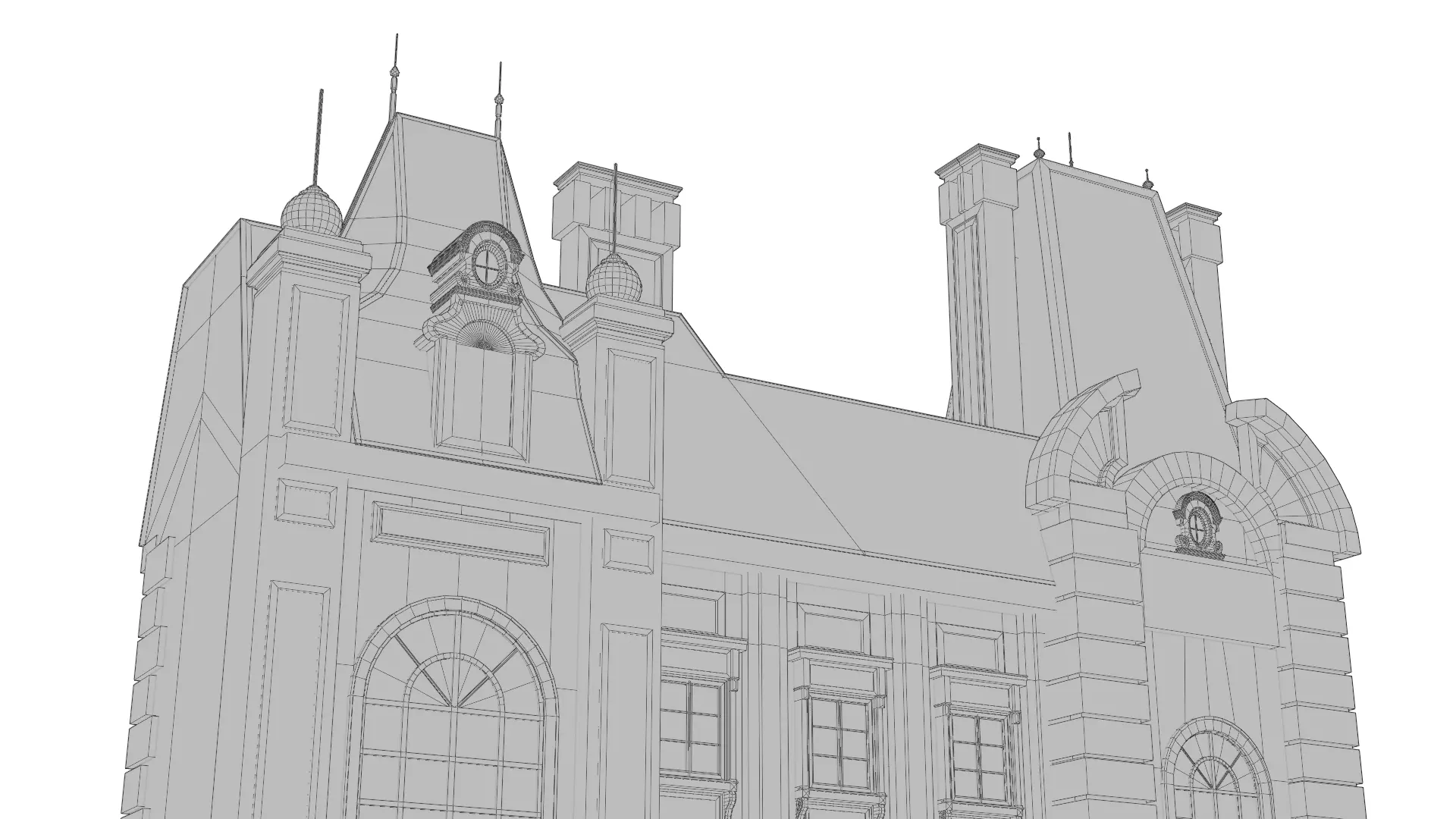 Classical European Building - House 29 3D model_12