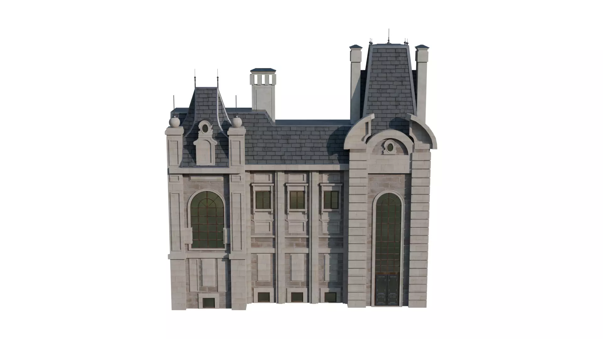 Classical European Building - House 29 3D model_3