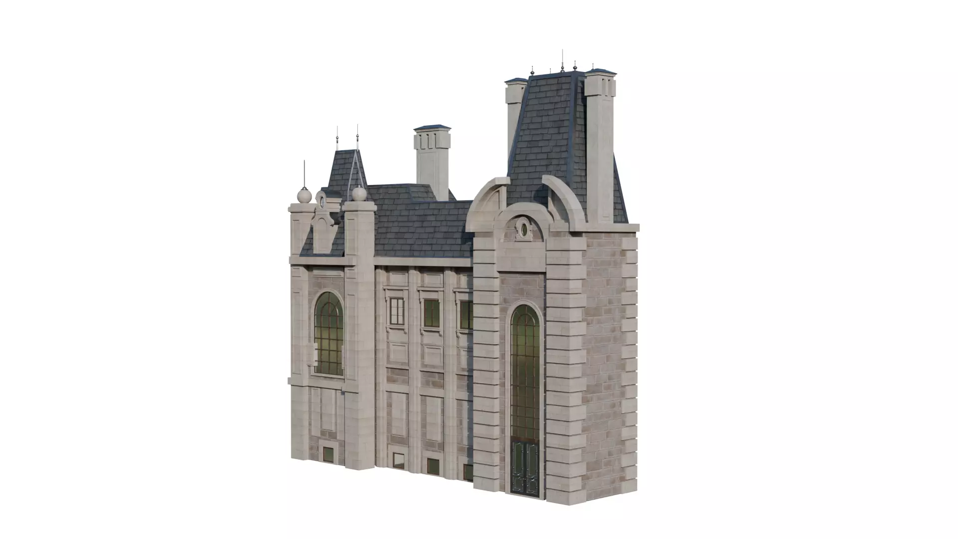 Classical European Building - House 29 3D model_4