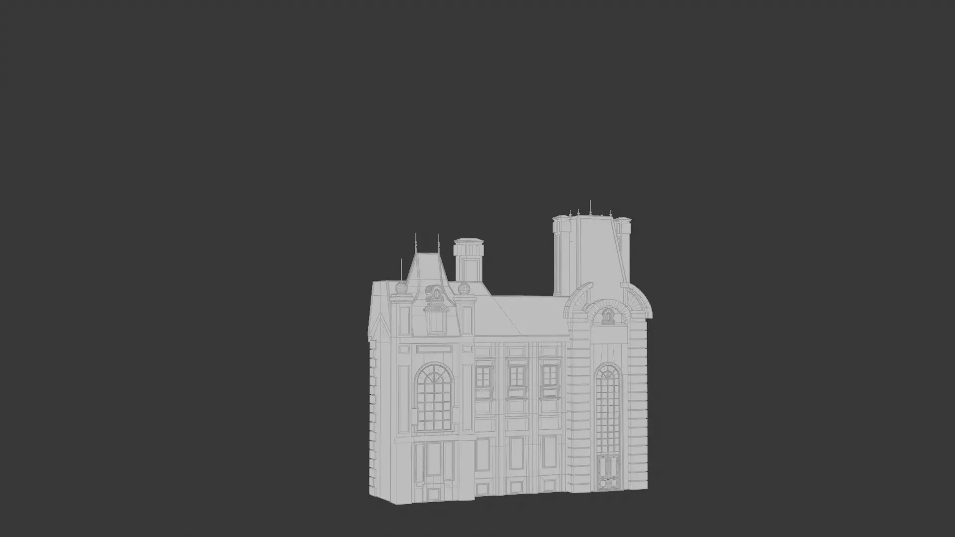 Classical European Building - House 29 3D model_1