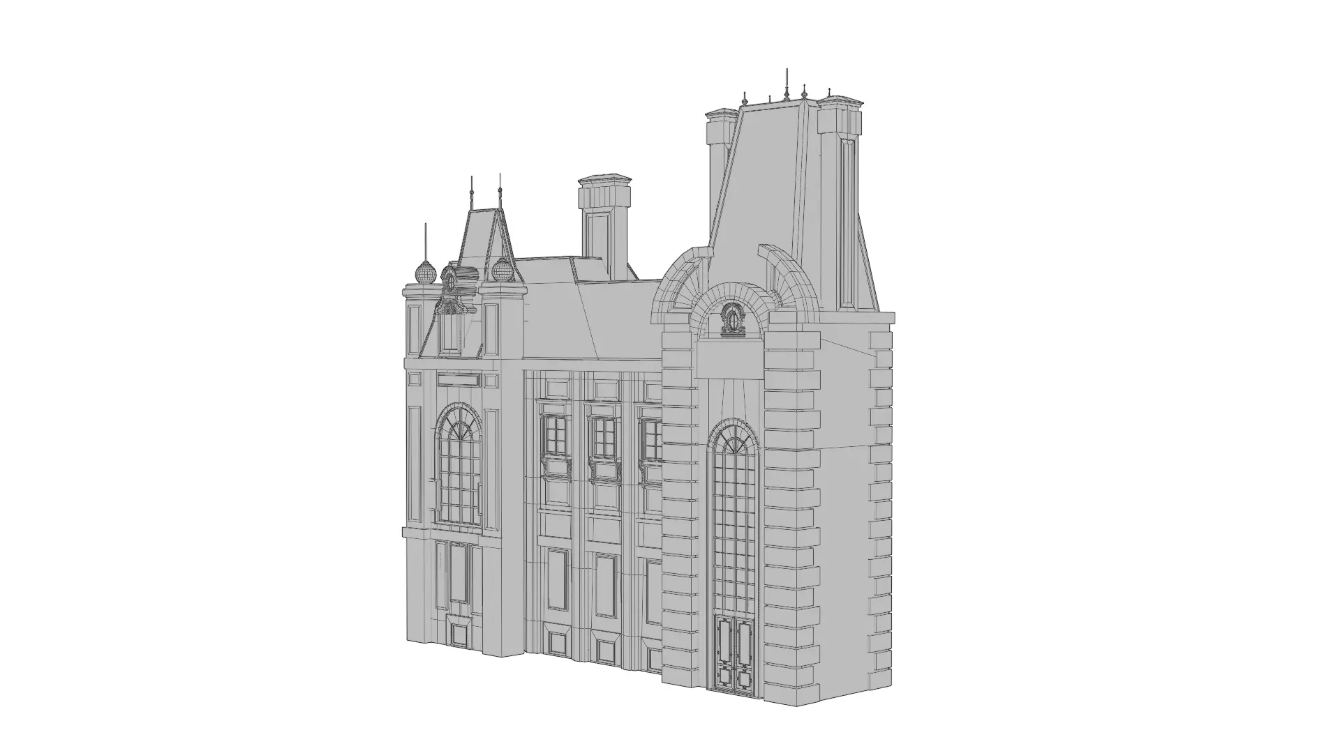 Classical European Building - House 29 3D model_10