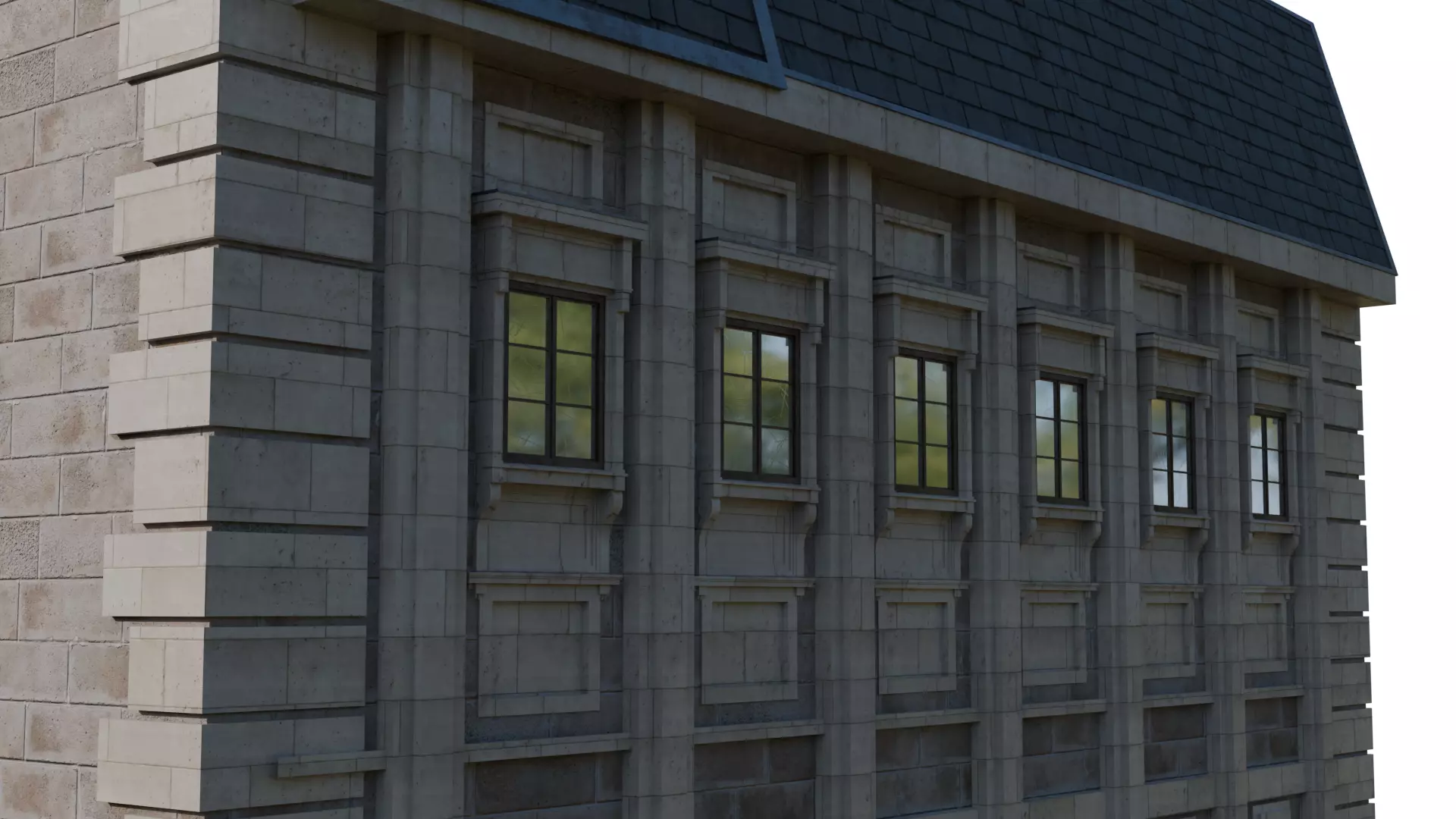 Classical European Building - House 29 3D model_7