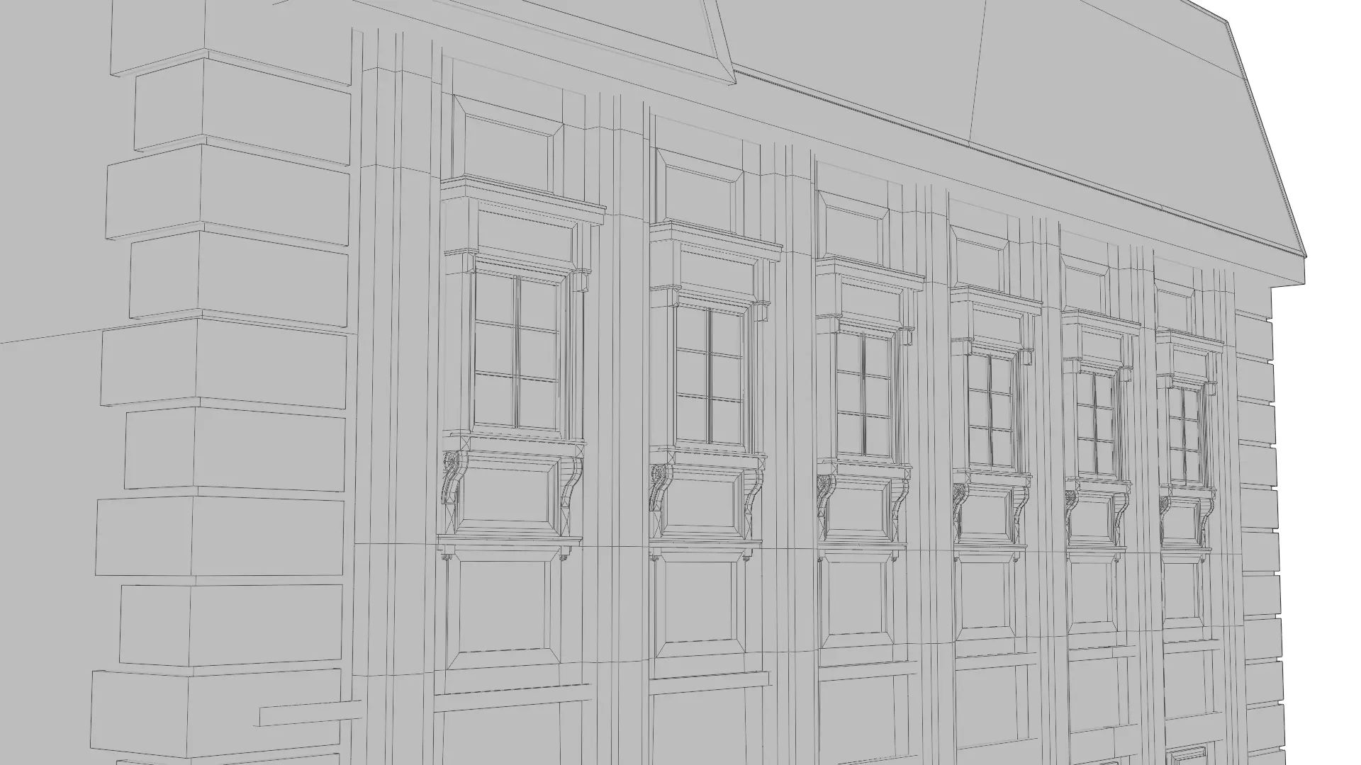 Classical European Building - House 29 3D model_13