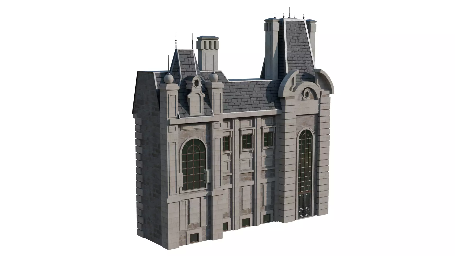 Classical European Building - House 29 3D model_2