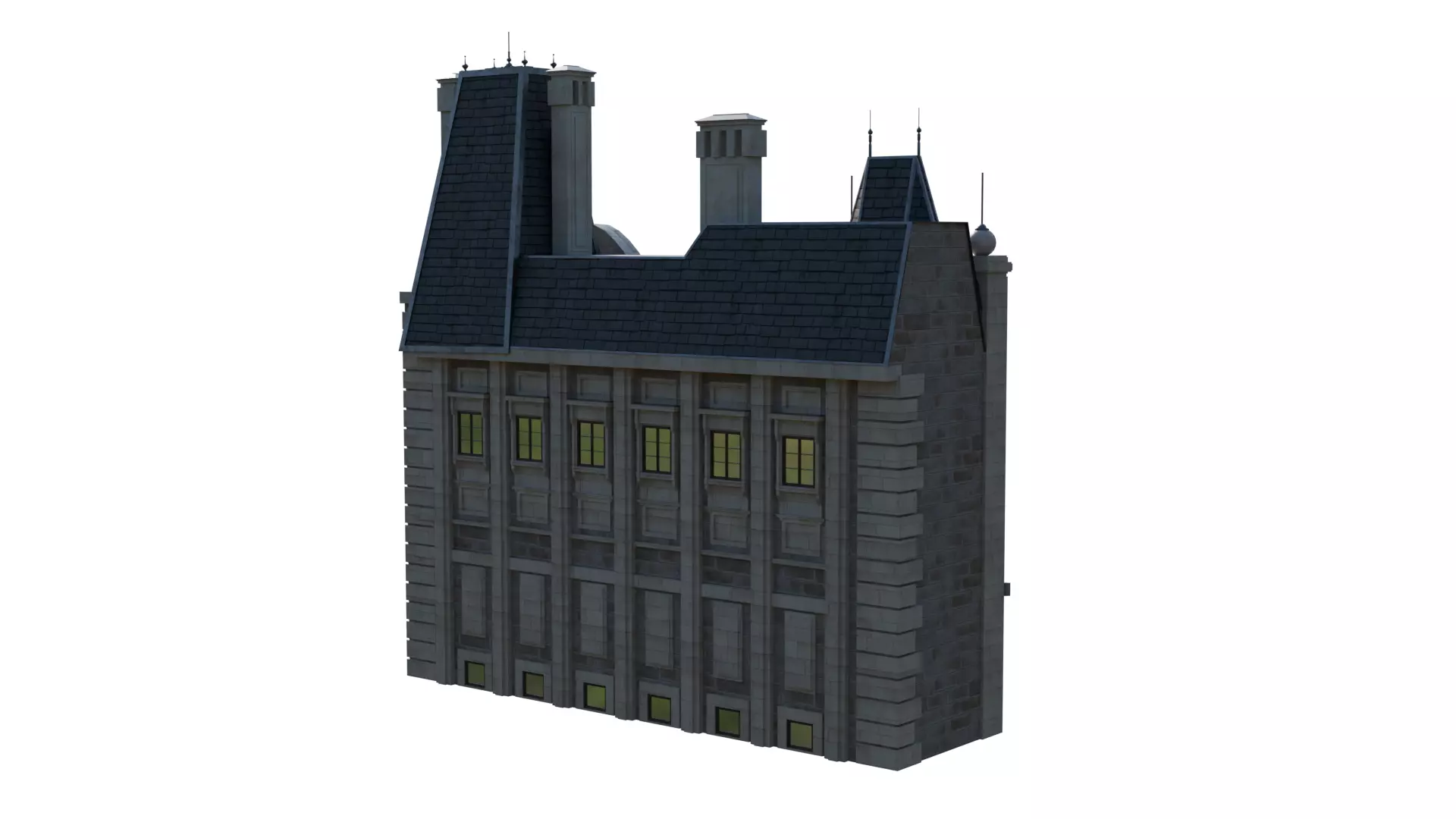 Classical European Building - House 29 3D model_5