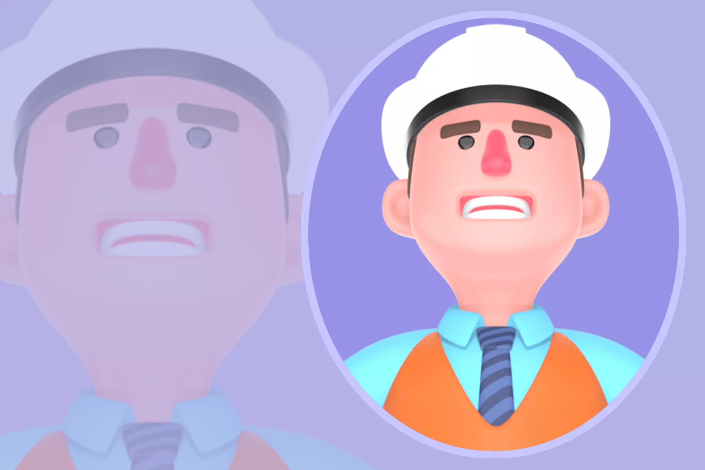 Stylized 3D Male Architect Character - Cartoon Angry Determined 3D model