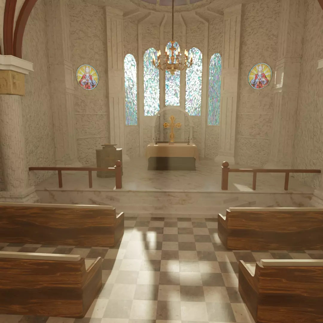 Church Set  Chapel of Soft Light 3D model_1