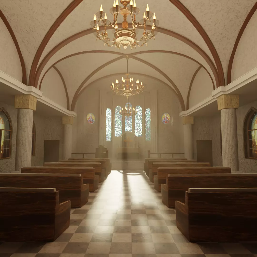 Church Set  Chapel of Soft Light 3D model_0