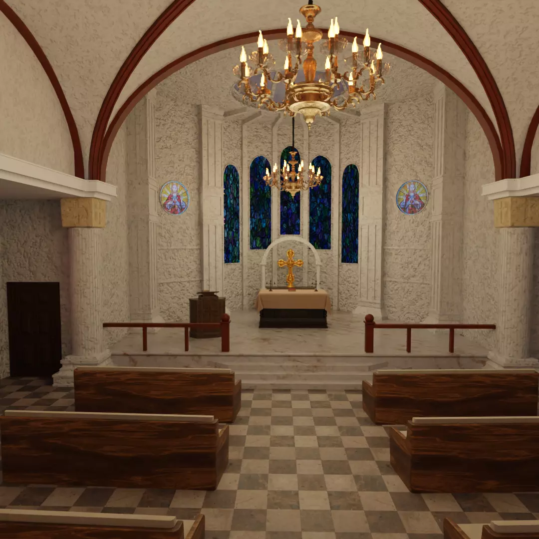 Church Set  Chapel of Soft Light 3D model_7