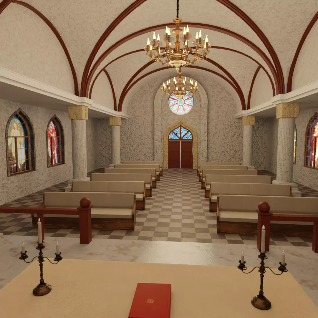 Church Set  Chapel of Soft Light 3D model_9