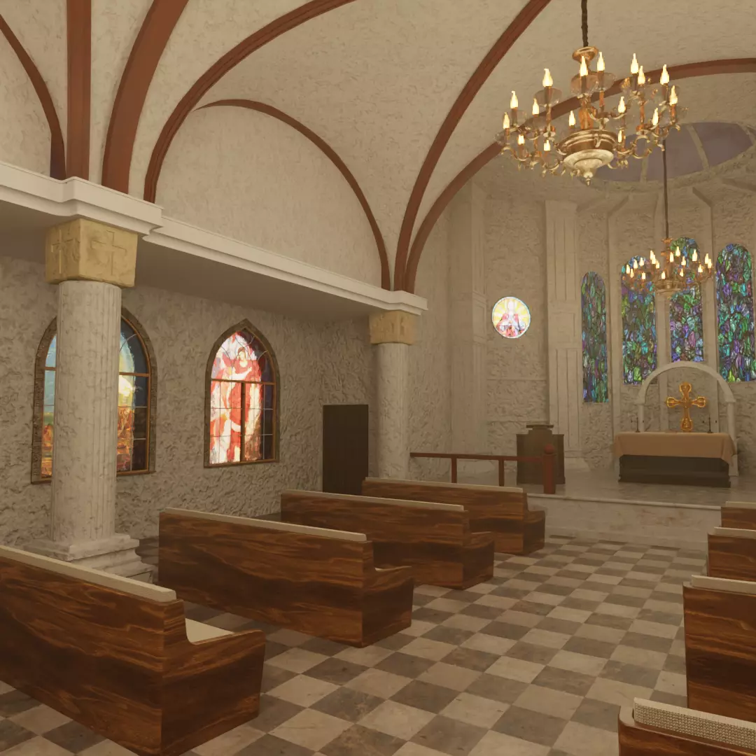 Church Set  Chapel of Soft Light 3D model_4
