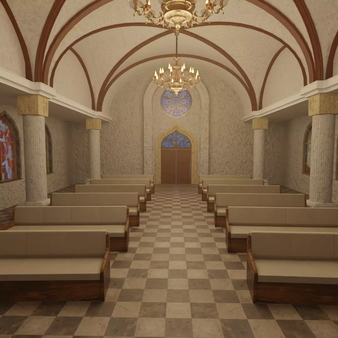 Church Set  Chapel of Soft Light 3D model_5