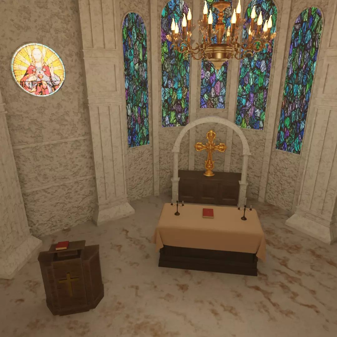 Church Set  Chapel of Soft Light 3D model_2