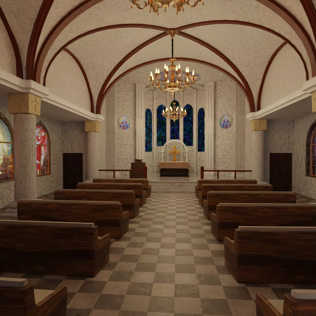 Church Set  Chapel of Soft Light 3D model_8