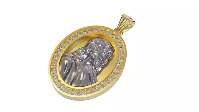 Jesus Christ Pendant 3 Sizes Solid and Hollow Ready to 3D Prin
