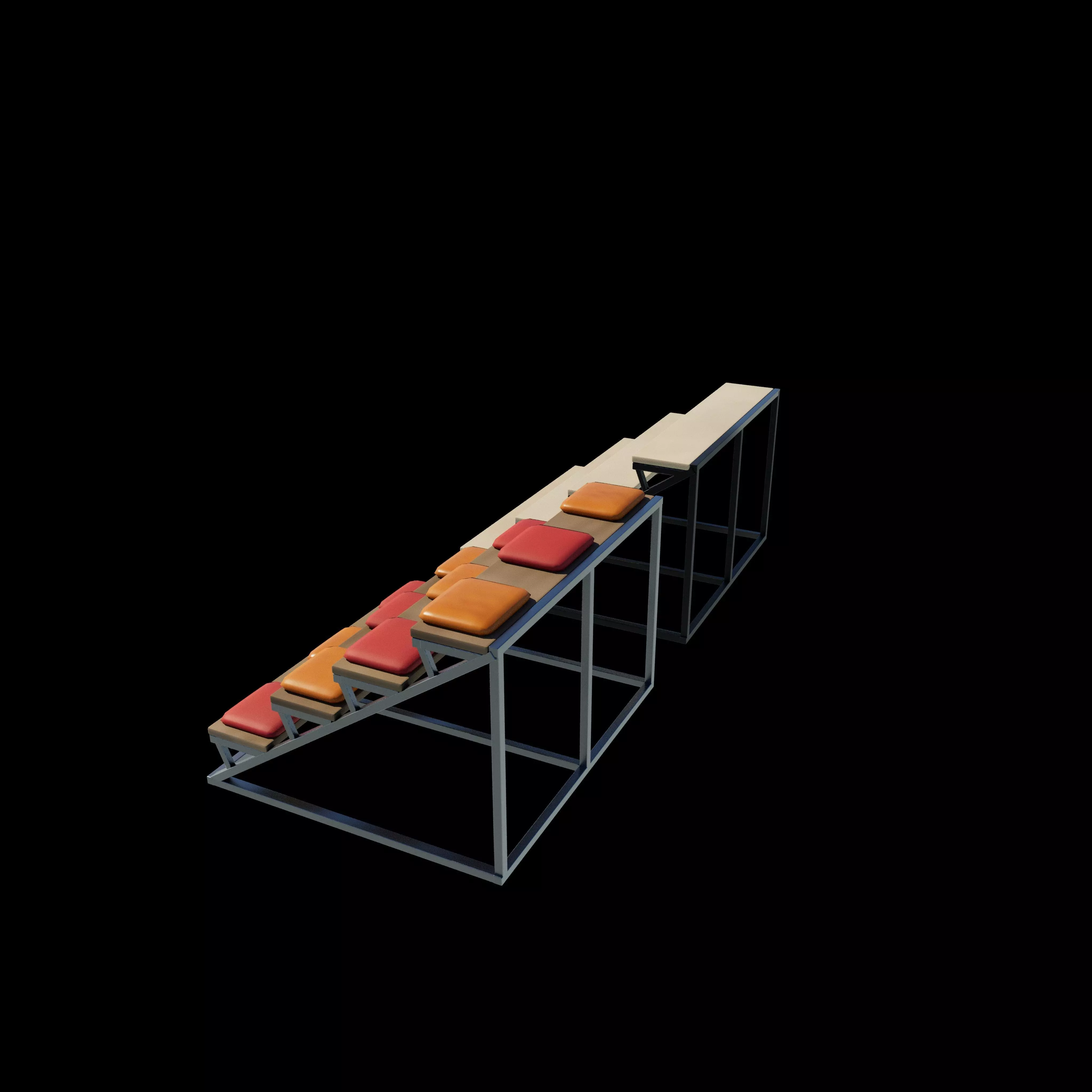 Steps of a library 3D model_5