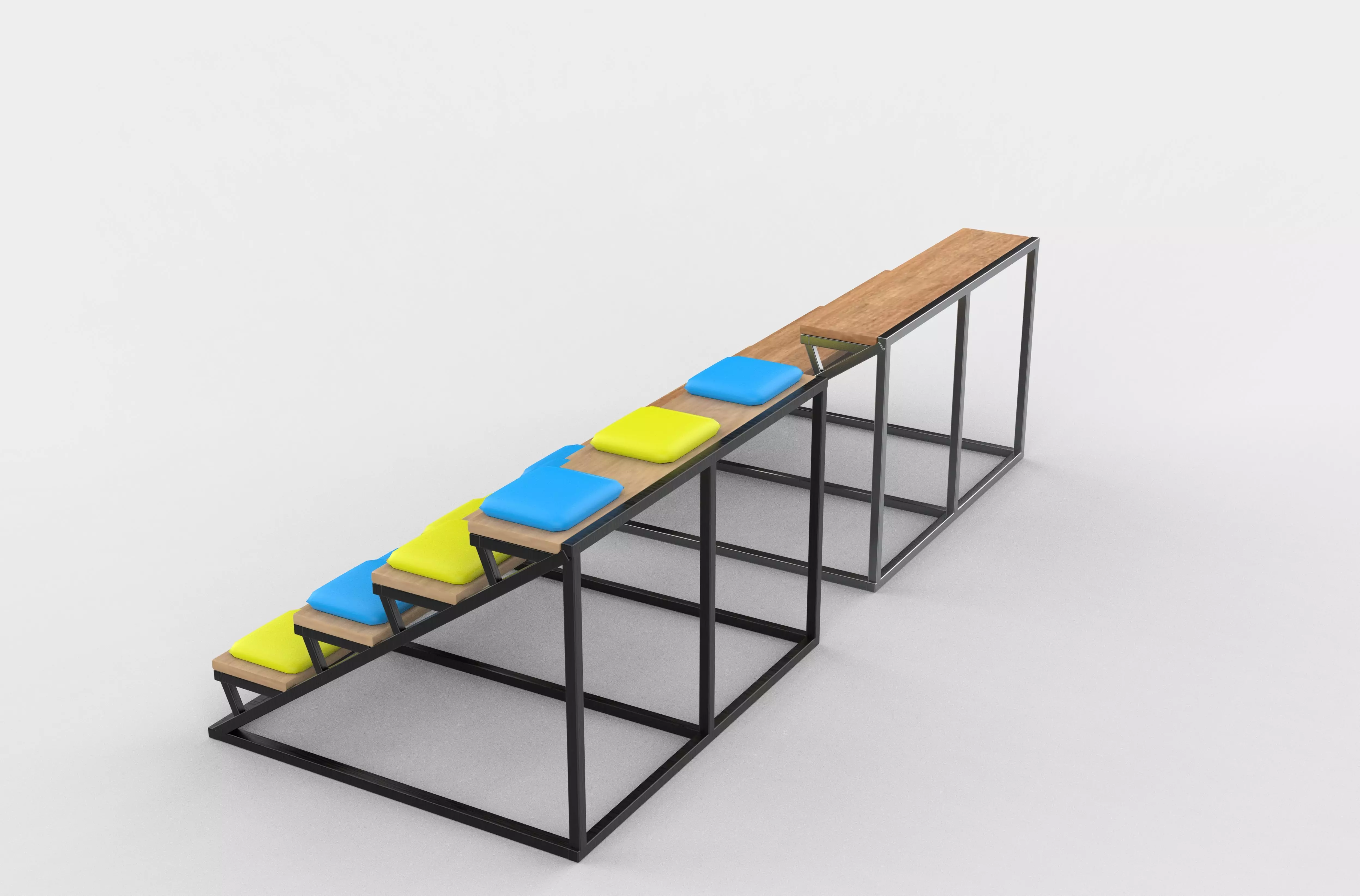 Steps of a library 3D model_6