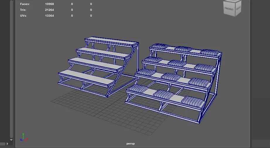Steps of a library 3D model_16