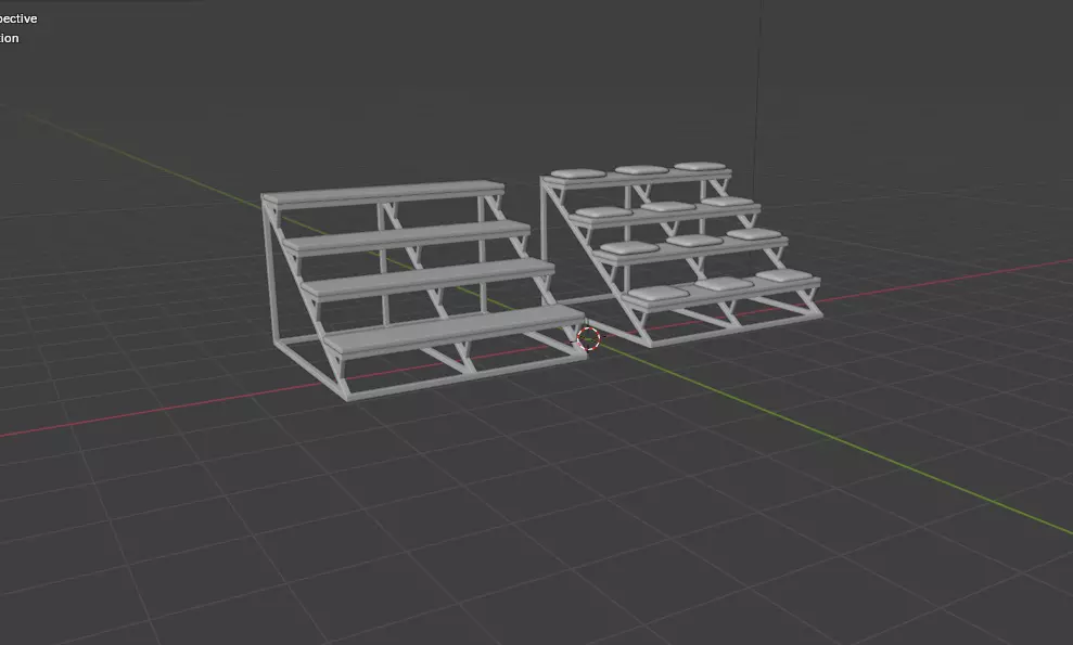 Steps of a library 3D model_10