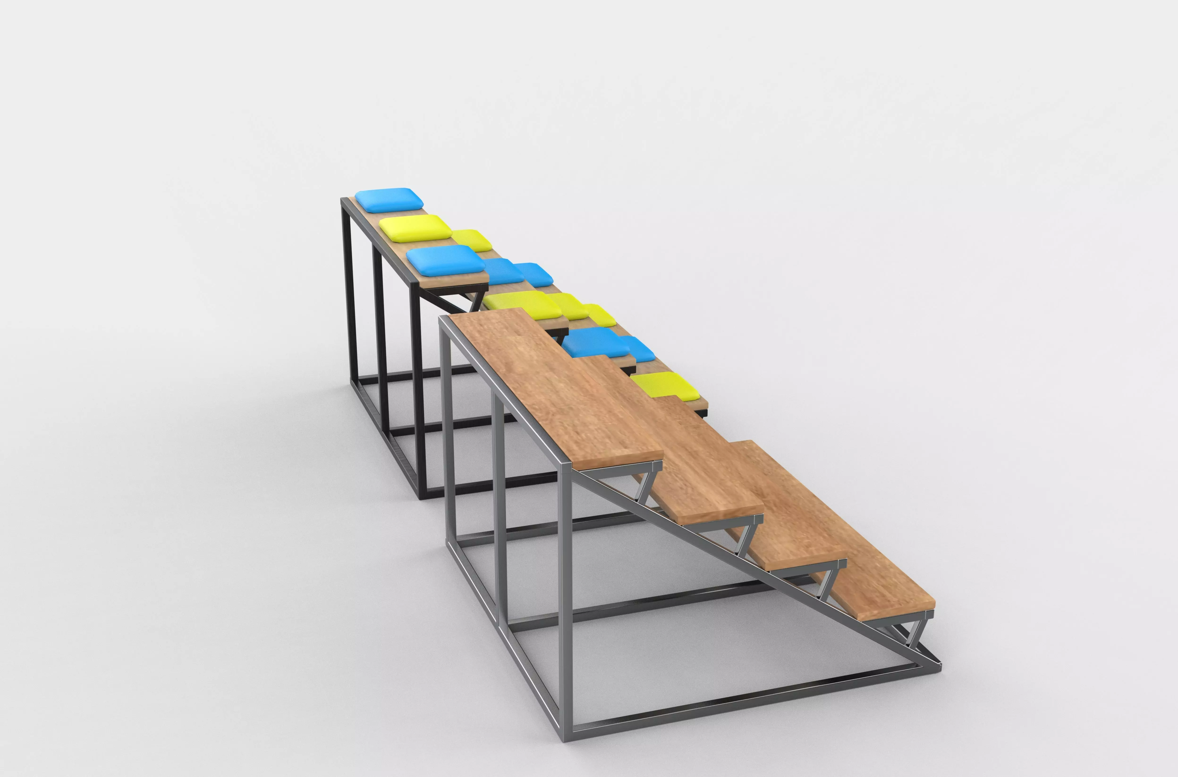 Steps of a library 3D model_11