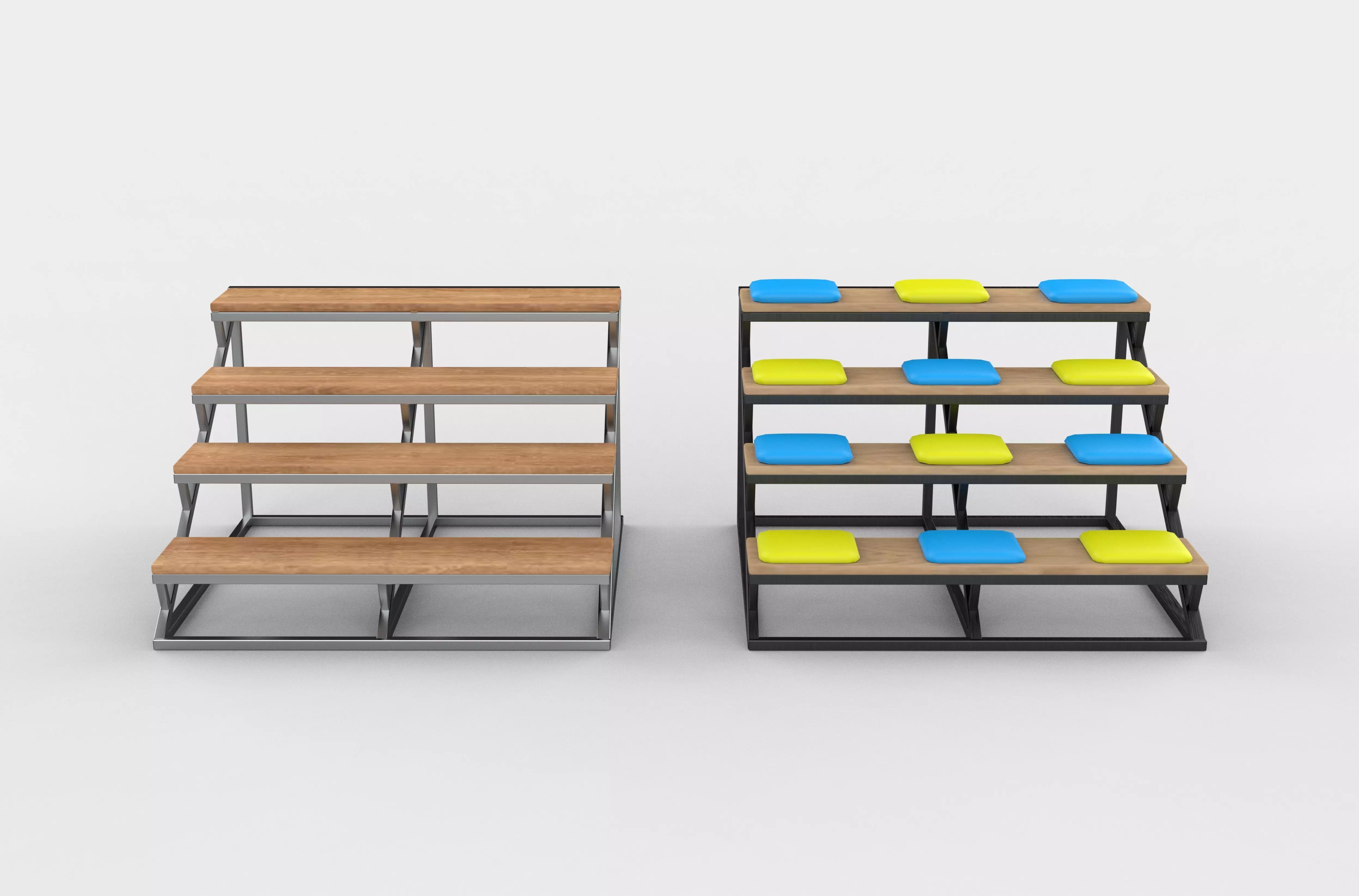 Steps of a library 3D model_9