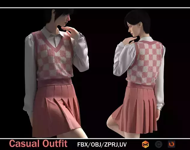 Women Casaul Outfit 3D model