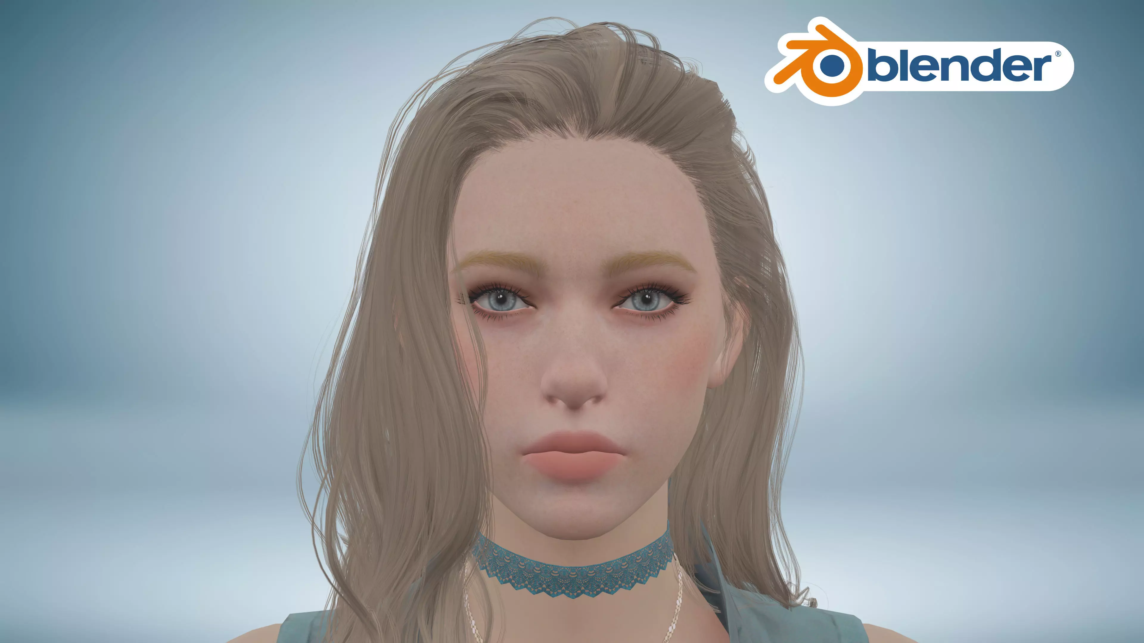 Beautiful Fantasy Female Character Low-poly 3D model_5