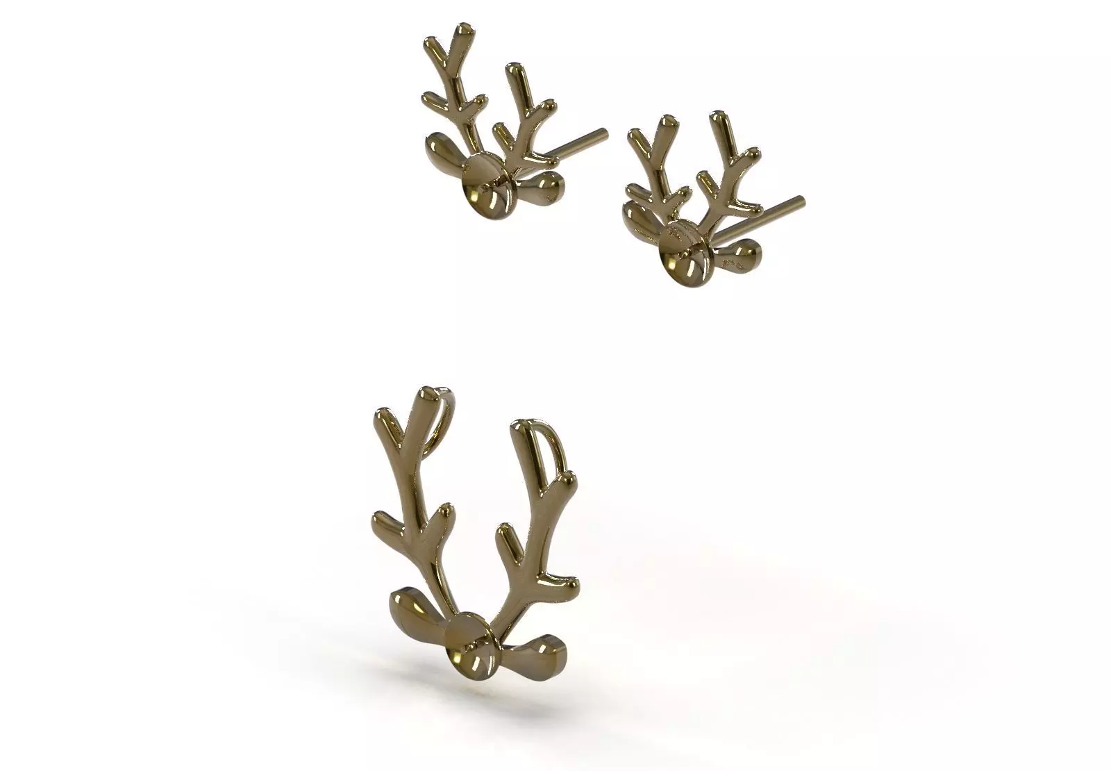 chirstmas Half Set Pearl  and Antler Motif model ps0015 3D print model_10