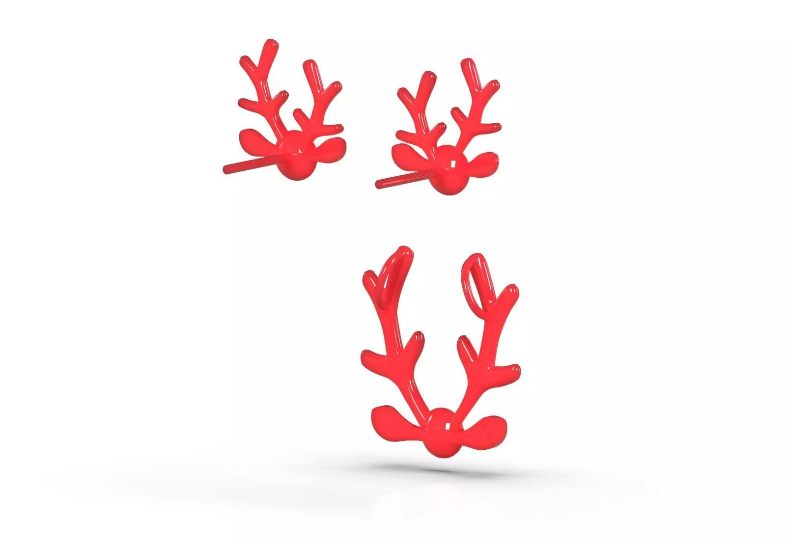 chirstmas Half Set Pearl  and Antler Motif model ps0015 3D print model_15