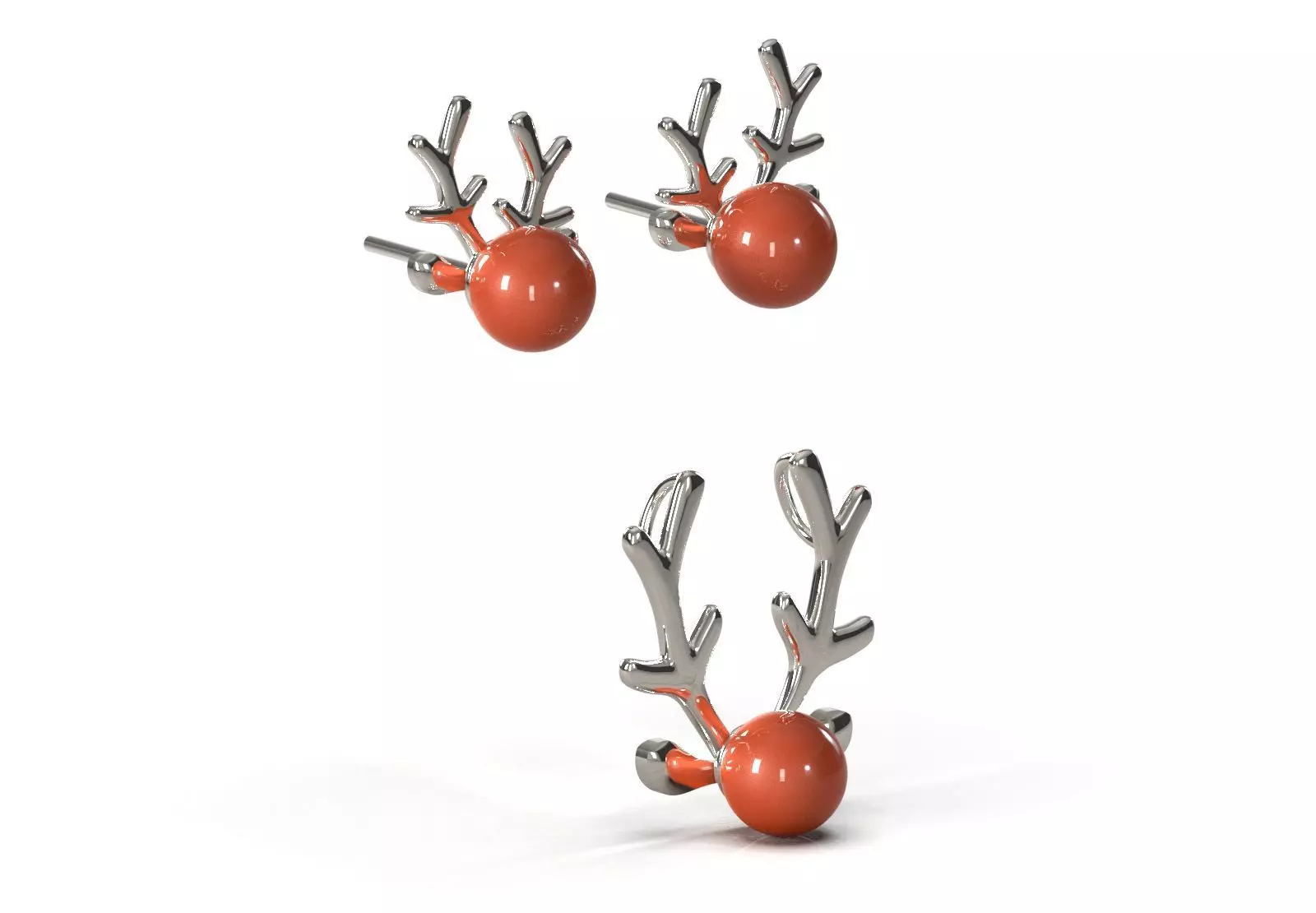 chirstmas Half Set Pearl  and Antler Motif model ps0015 3D print model_12