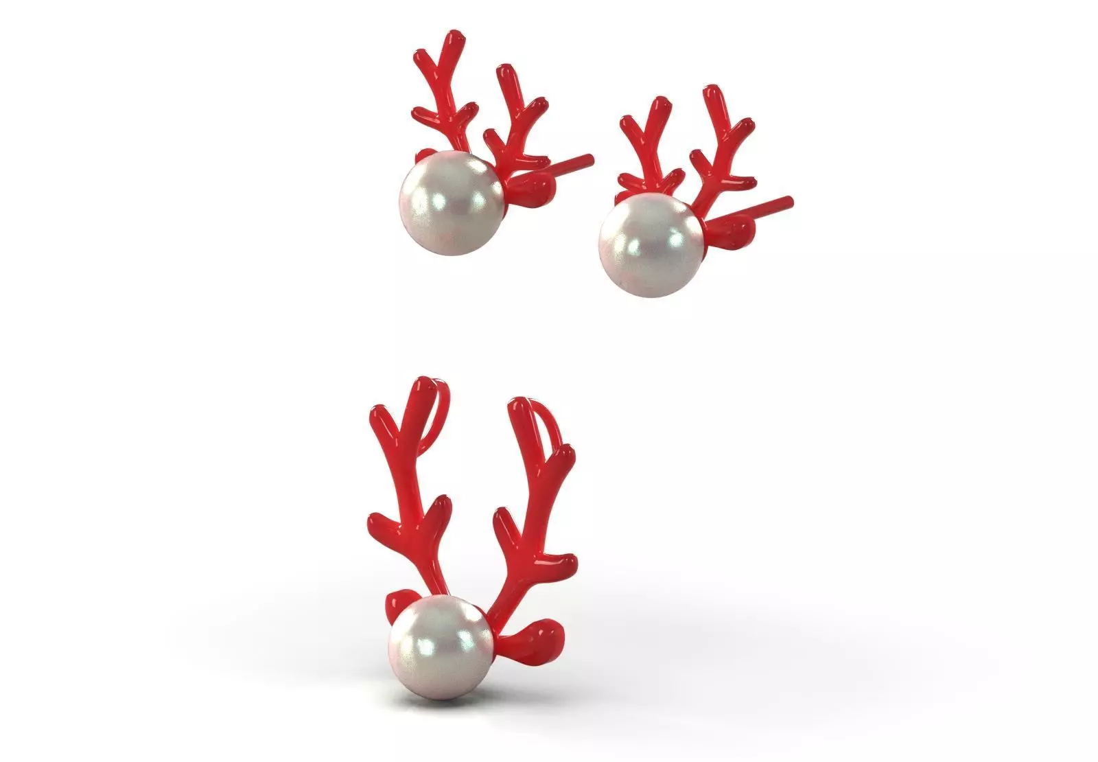 chirstmas Half Set Pearl  and Antler Motif model ps0015 3D print model_13