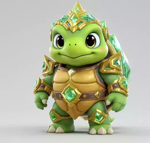Stylized Fantasy Turtle Guardian Azure Turtle Sage Low-poly 3D model Stylized Fantasy Turtle Guardian Azure Turtle Sage Low-poly 3D model