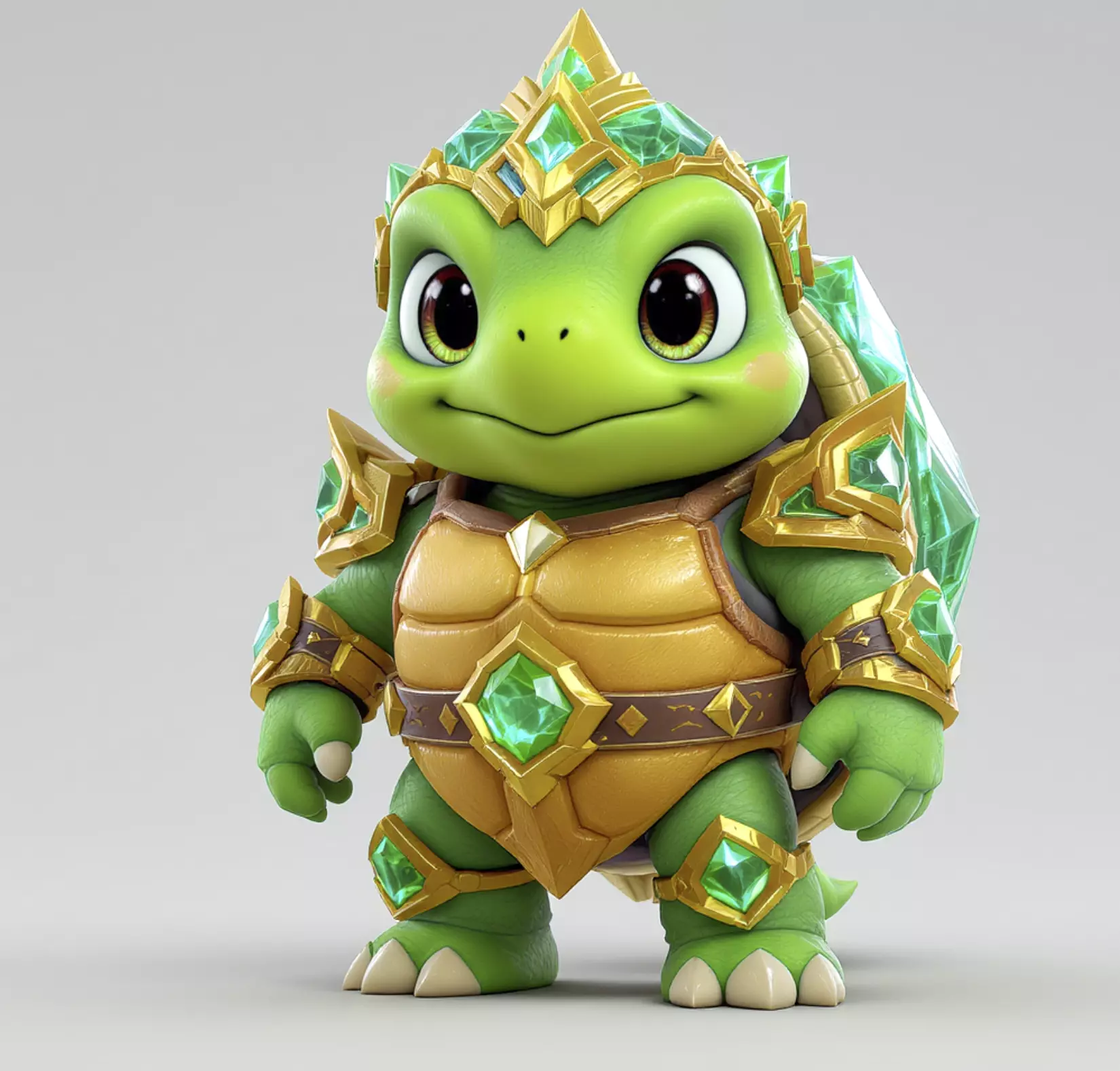 Stylized Fantasy Turtle Guardian Azure Turtle Sage Low-poly 3D model_0