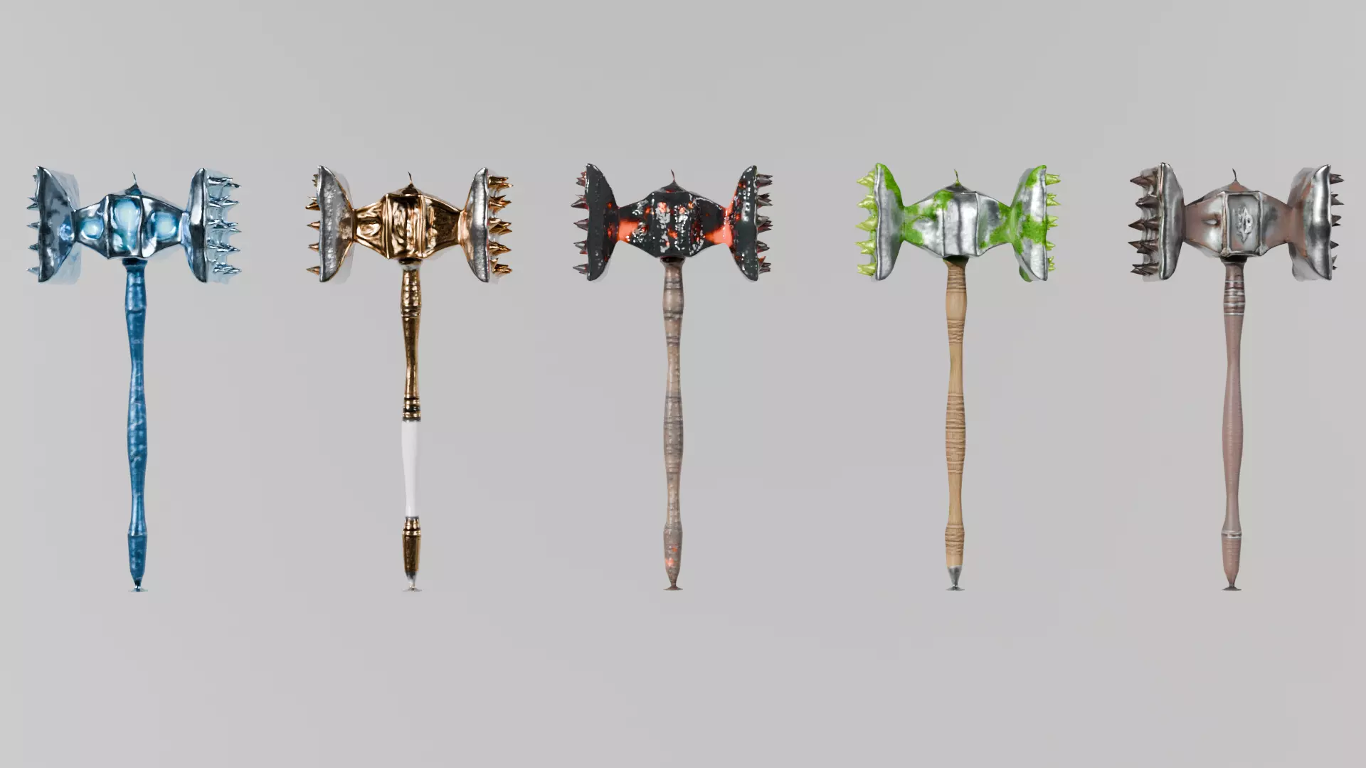 Battle Hammer V1 Pack Low-poly 3D model_0