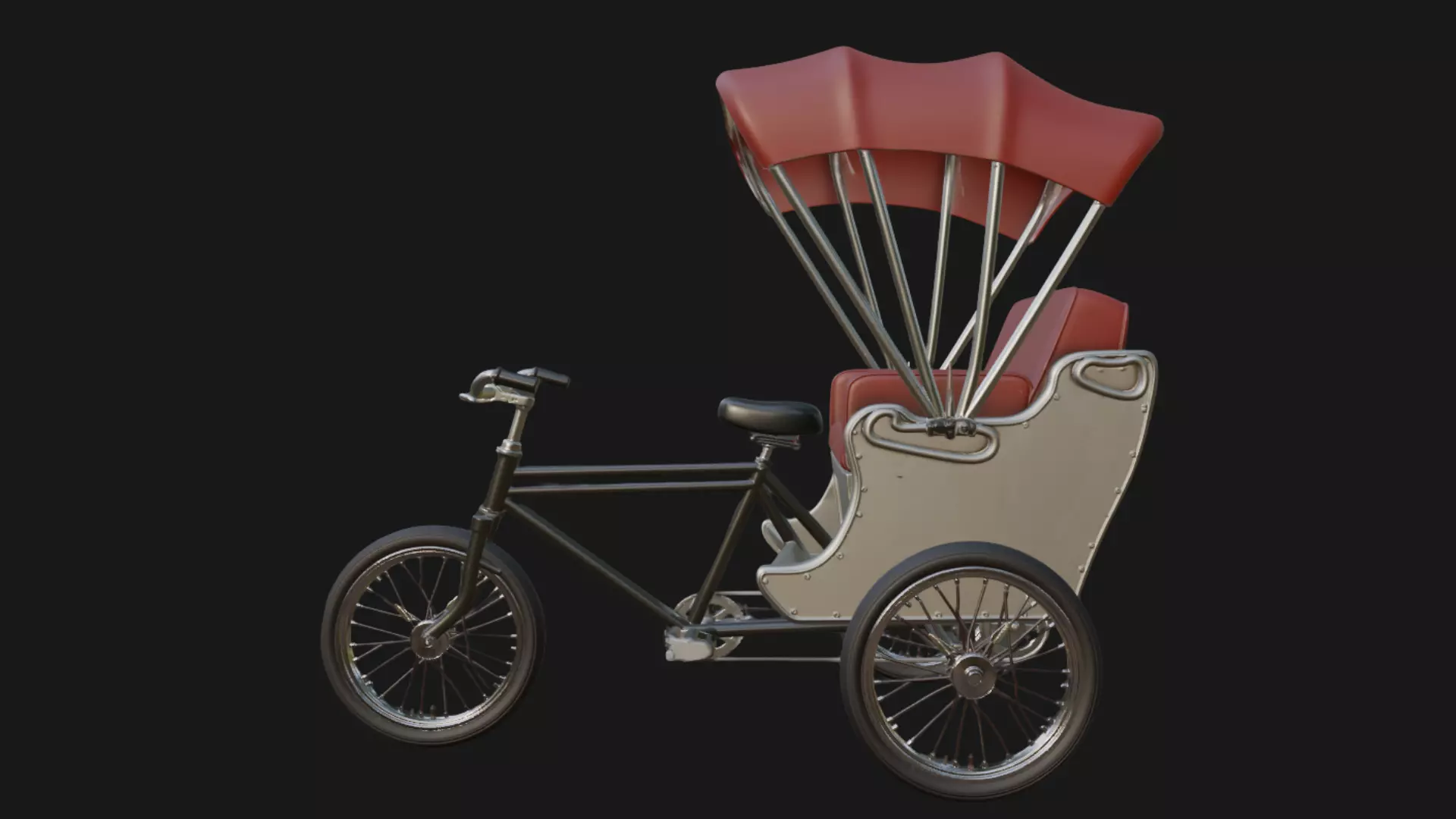 Bicycle Rickshaw Vintage 3D Pedicab 3D model