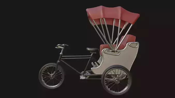 Bicycle Rickshaw  Vintage 3D Pedicab