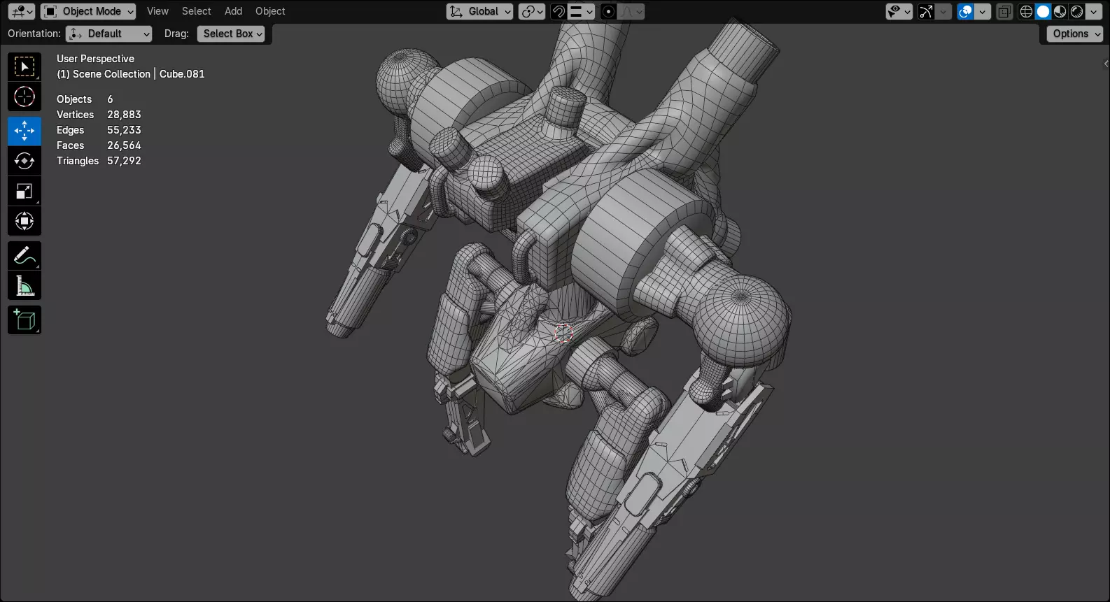 Military Mecha - Prototype 001 Low-poly 3D model_20