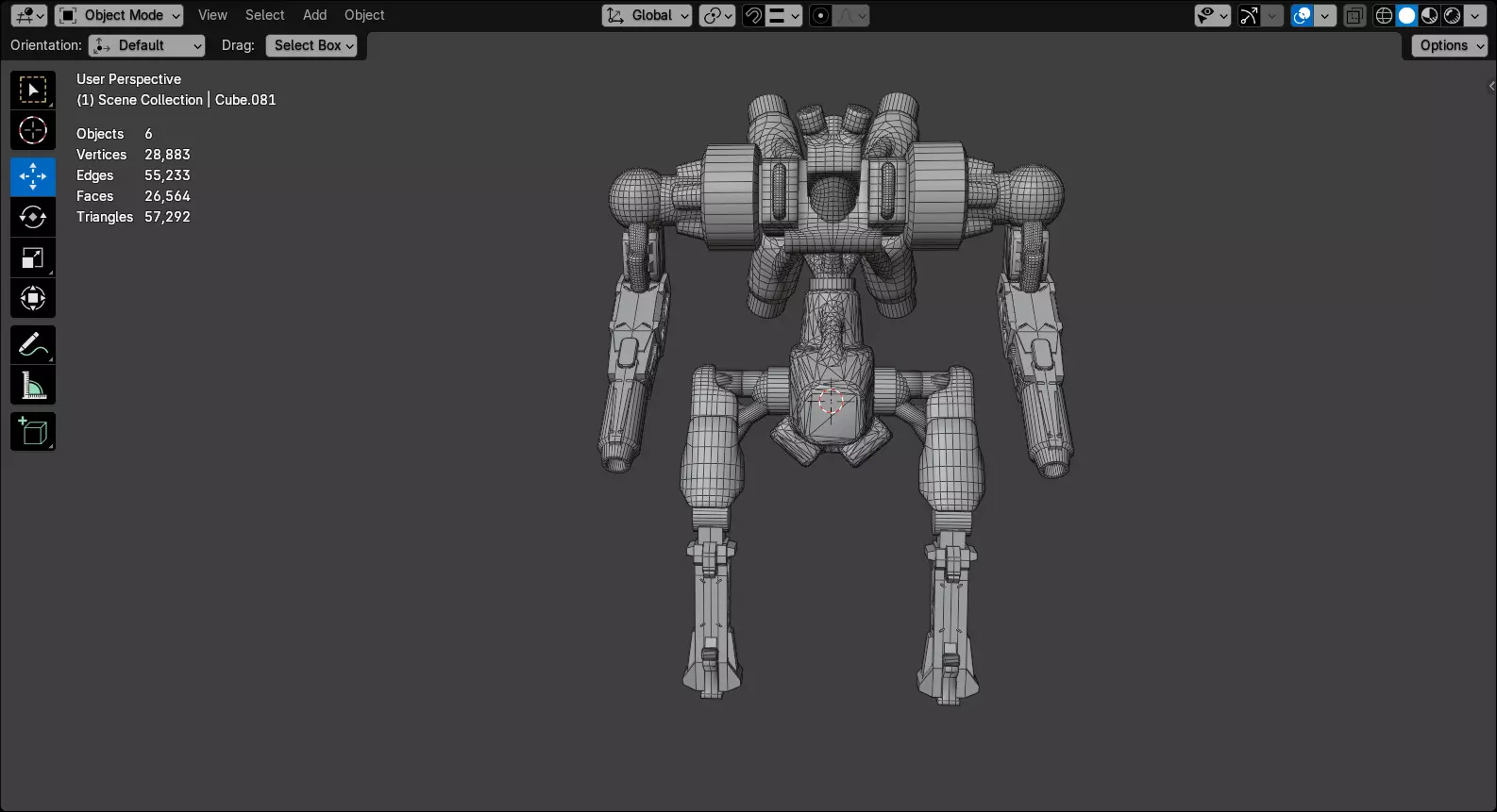 Military Mecha - Prototype 001 Low-poly 3D model_18