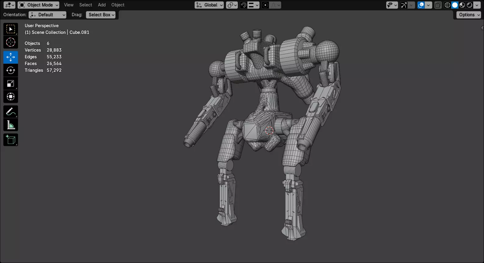 Military Mecha - Prototype 001 Low-poly 3D model_17