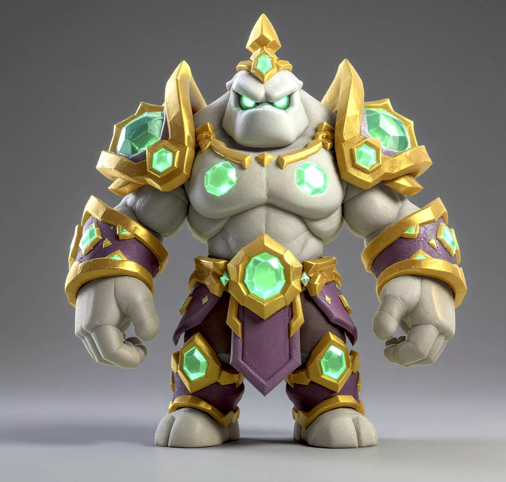 Stylized Fantasy Golem Guardian 3D Model Terra Golem Titan Low-poly 3D model_0