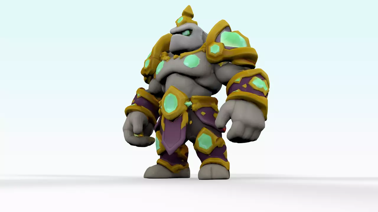 Stylized Fantasy Golem Guardian 3D Model Terra Golem Titan Low-poly 3D model_3