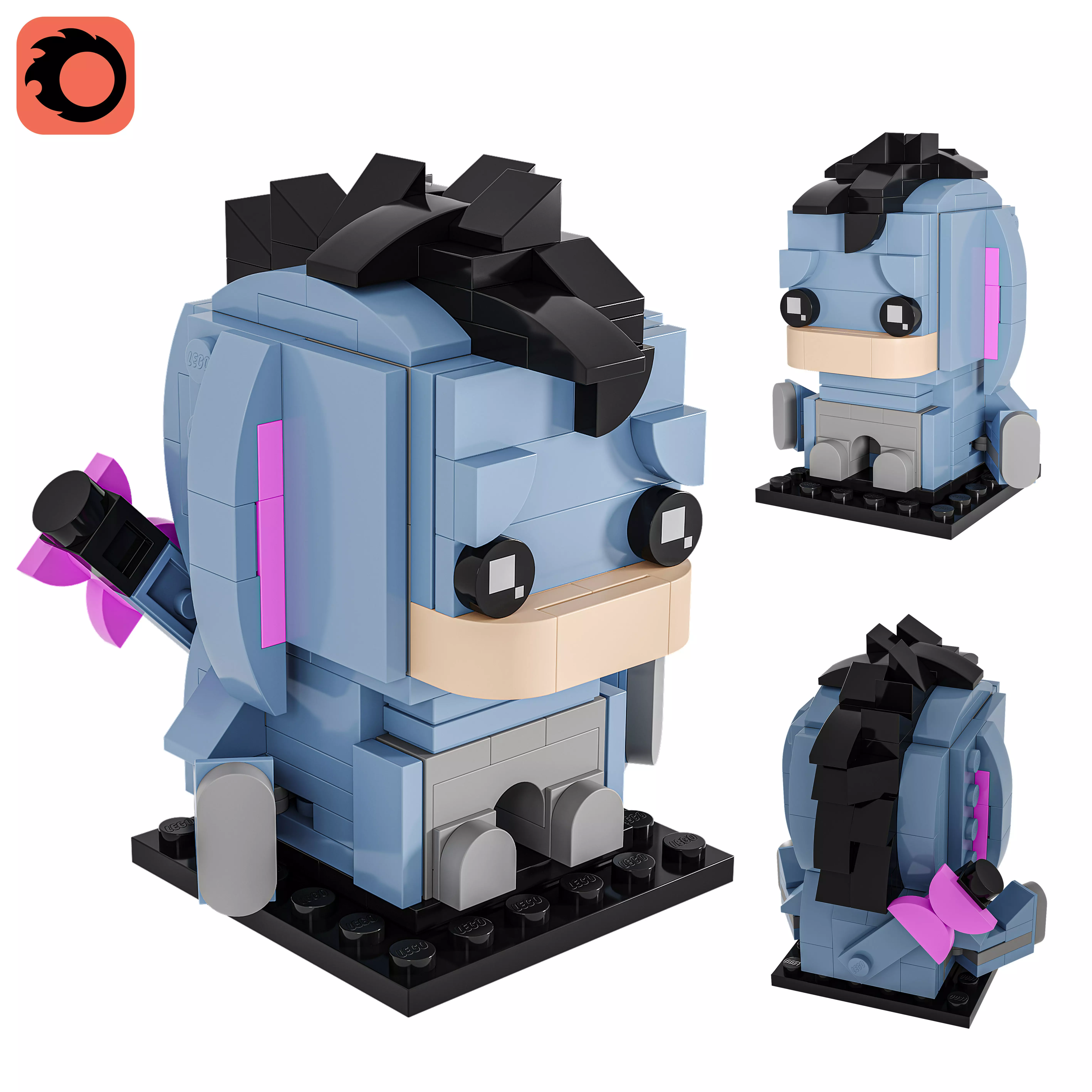 Lego brickheadz Disney Winnie the pooh Eeyore 3D model_0