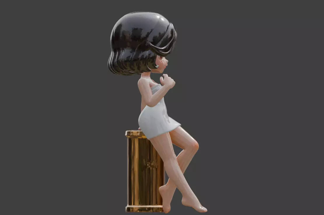 Figurine IP character girl card figurine ornament 3D print model_4