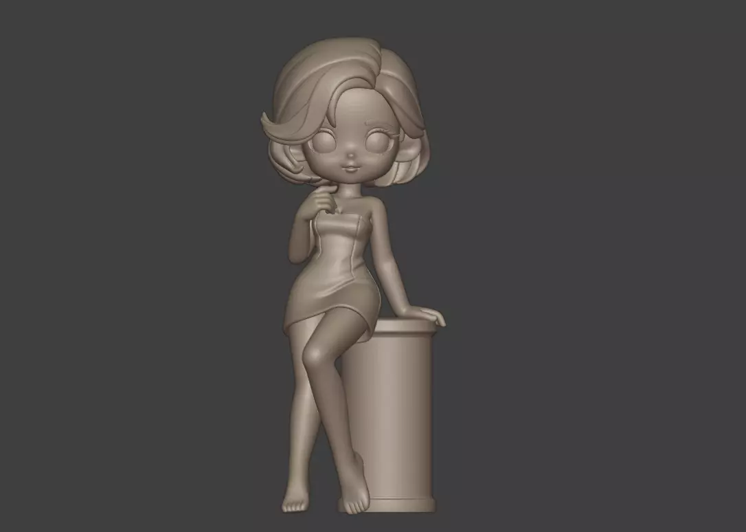 Figurine IP character girl card figurine ornament 3D print model_1