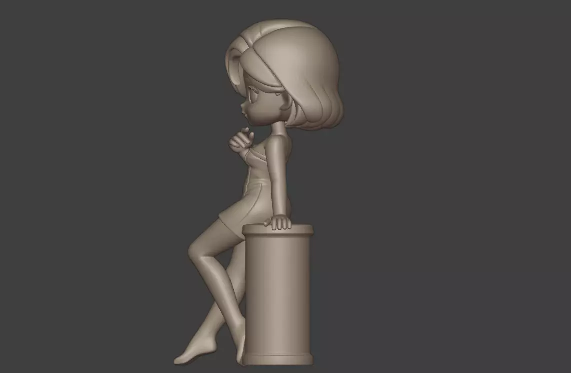 Figurine IP character girl card figurine ornament 3D print model_3