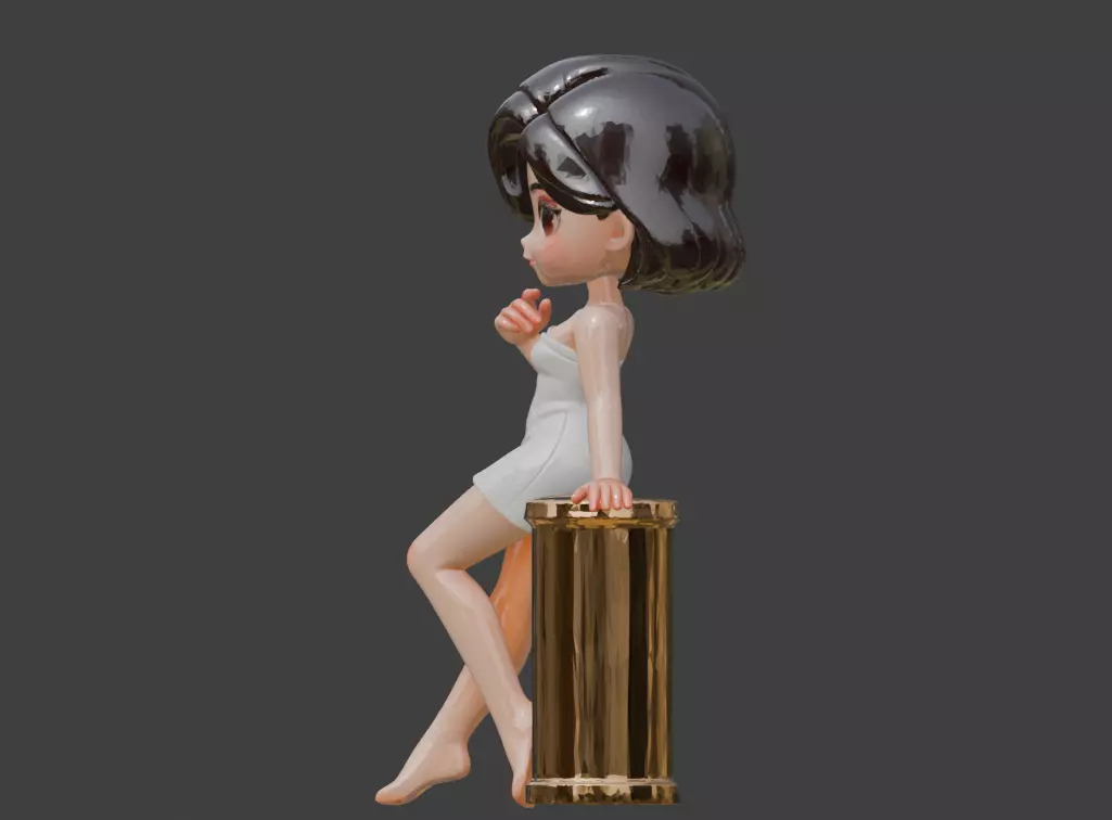 Figurine IP character girl card figurine ornament 3D print model_7